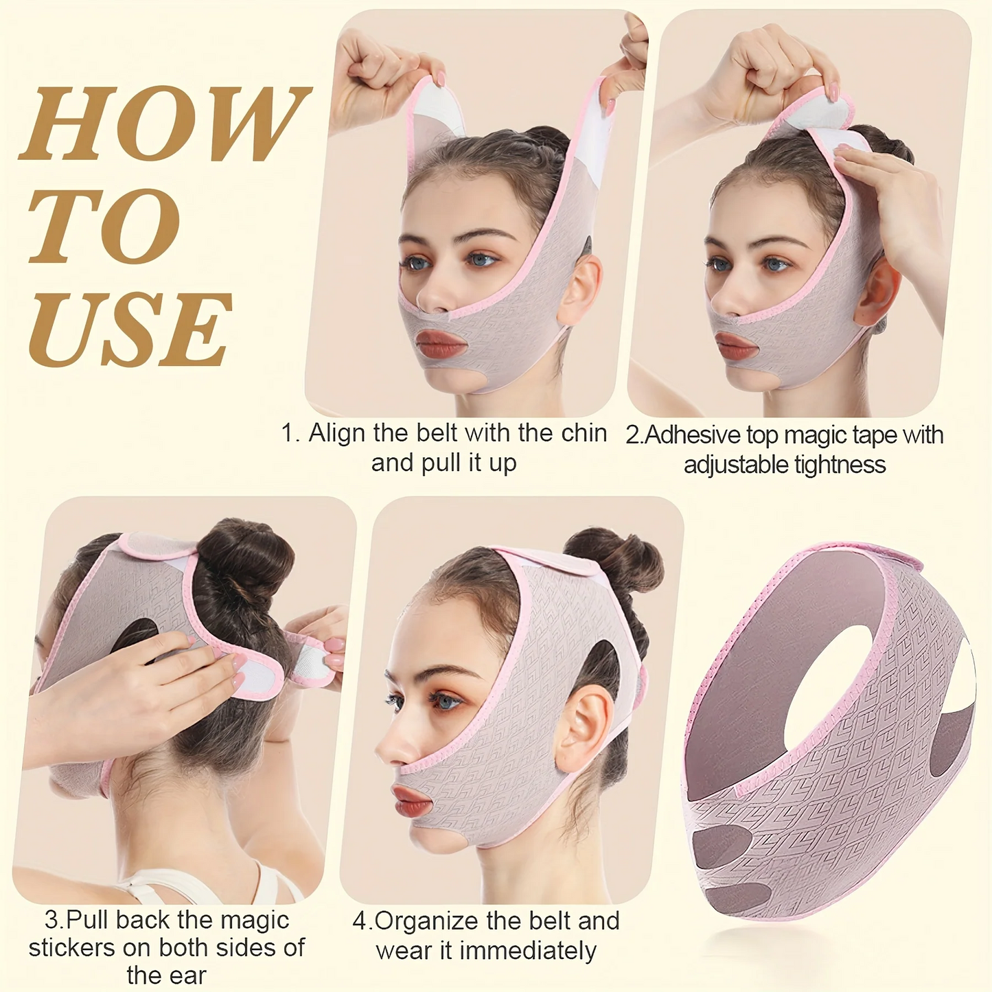 Reusable Double Chin Reducer – Breathable V-Line Face Slimming & Lifting Strap