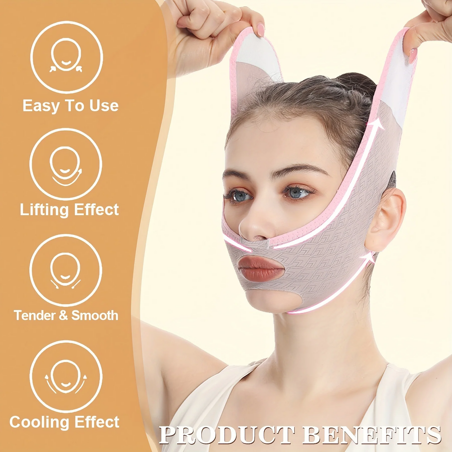 Reusable Double Chin Reducer – Breathable V-Line Face Slimming & Lifting Strap