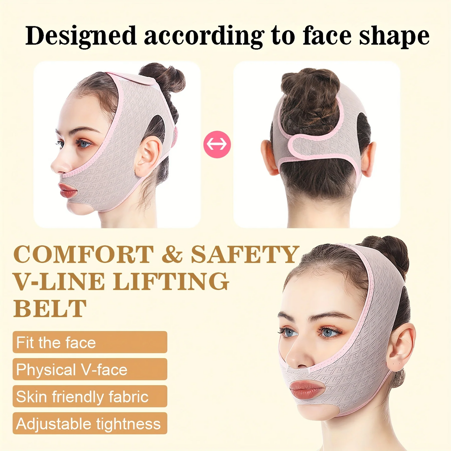 Reusable Double Chin Reducer – Breathable V-Line Face Slimming & Lifting Strap