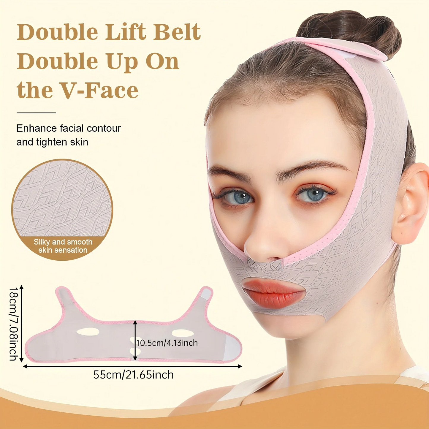 Reusable Double Chin Reducer – Breathable V-Line Face Slimming & Lifting Strap