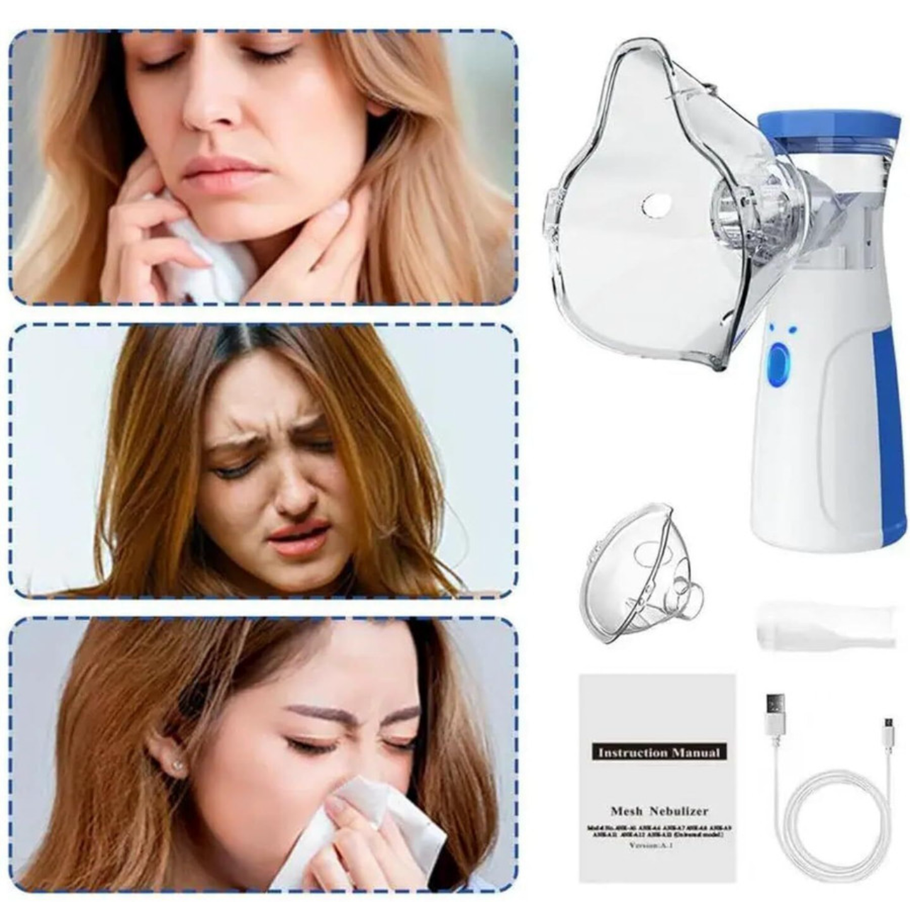 portable mesh nebulizer. This type of nebulizer is a medical device that converts liquid medication into a fine, inhalable mist to treat respiratory conditions