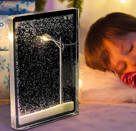 DERIKO DIY Snowfall Lamp with Street Light Snow lamp– Handmade Snow Scenery Night Light for Christmas Decor, Birthday Gifts, and Family Fun